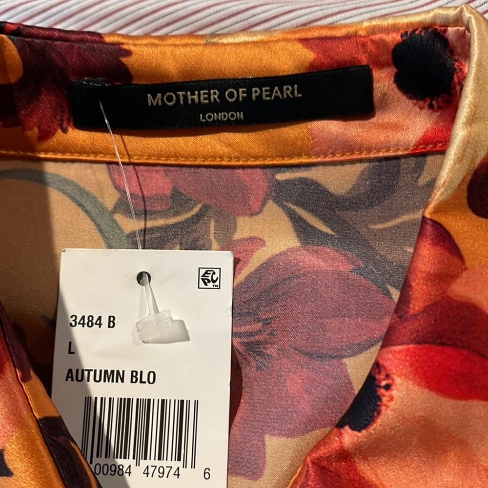 MOTHER OF PEARL Autumn Marin Silk Floral Blouse Large NWT - Picture 9 of 9